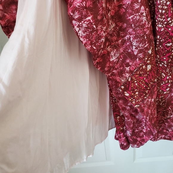 NEW Free People Pink Fushia Combo Short Sleeve Batik Tent Loose Fit Dress Size S - Picture 13 of 16